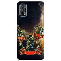 Lopard Oppo Realme 7 Pro Uyumlu Kılıf Tattoo's (16) Kalın Kılıf Karışık