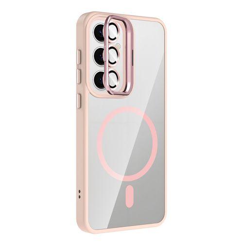Galaxy S25 Kılıf Standlı ve Kamera Lens Hediyeli M-Safe Şarj Özellikli Zore Etro Kapak