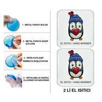 Sıa 2 Adet Penguen Cep Sobası,El Isıtıcı,Sıcak Su Torbası Pvc  10X9,5Cm