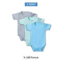 Çok Renkli Yarım Kol Body Zıbın 7-12 YAŞ Çocuklar İçin (3 ADET) Alttan Çıtçıtlı Özel Gereksinimli