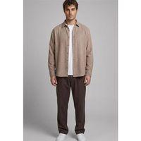 Alfonso Ekose Büyük Kareli Flanel Kumaş Gömlek Bej - Wilder Yumuşak Modal Kumaş Rahat Kalıp Pantolon Kahve