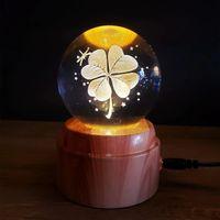 Yonca Tasarımlı Usb Dönen Cam Küre