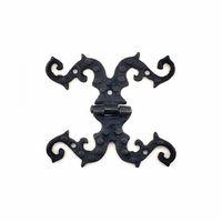 Antika Tarz Dekoratif Pirinç Süslü Menteşe - 100x90 Mm, Oksit