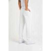 Erkek Üç Iplik Kışlık Pamuklu Ovarsize Bağcıklı Düz Paça Cepli Eşofman Altı Spor Rahat Model - Beyaz