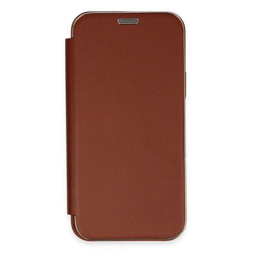 Newface iPhone 12 Kılıf Dolpin Kapaklı - Kahverengi