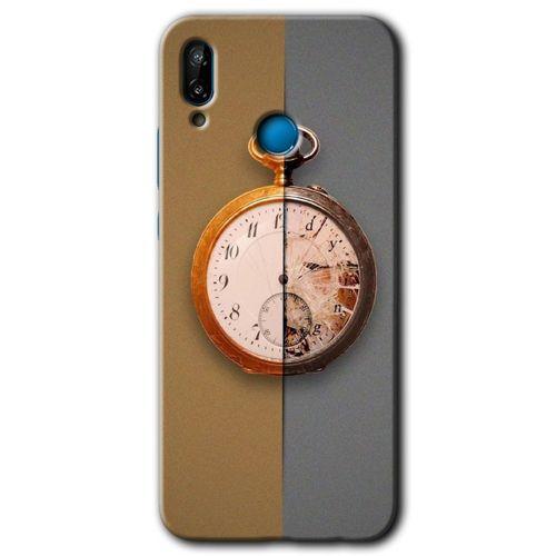 MRCİLETİSİM Huawei P20 Lite Kılıf HD Desen Baskılı Arka Kapak + Temperli Cam - Clocks Artwork