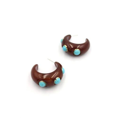 Halka Küpe - Kahverengi