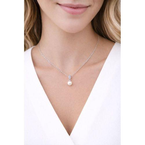 925 Ayar Gümüş Doğal İnci Kadın Gümüş Kolye Sevgiliye Hediye