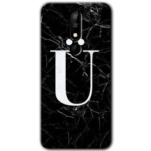 Casper Via P3 Kılıf HD Desen Baskılı Arka Kapak - Siyah Mermer Desenli Ü Harfi