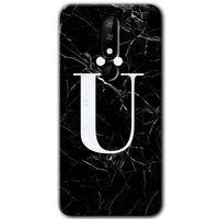 Casper Via P3 Kılıf HD Desen Baskılı Arka Kapak - Siyah Mermer Desenli Ü Harfi