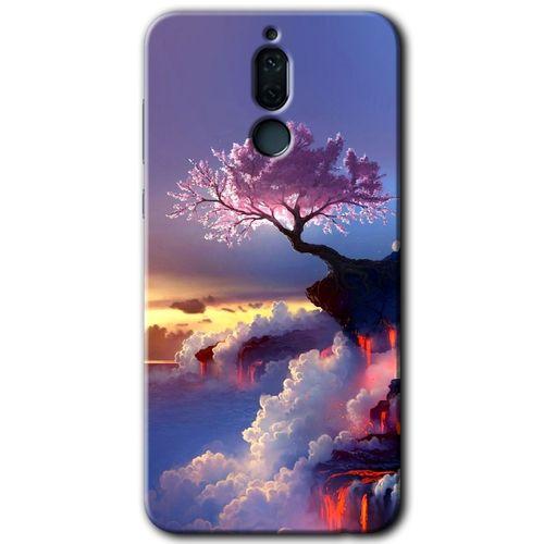 MRCİLETİSİM Huawei Mate 10 Lite Kılıf Baskılı Kapak - Wash Red Wall + 5D Tam Kaplayan Cam