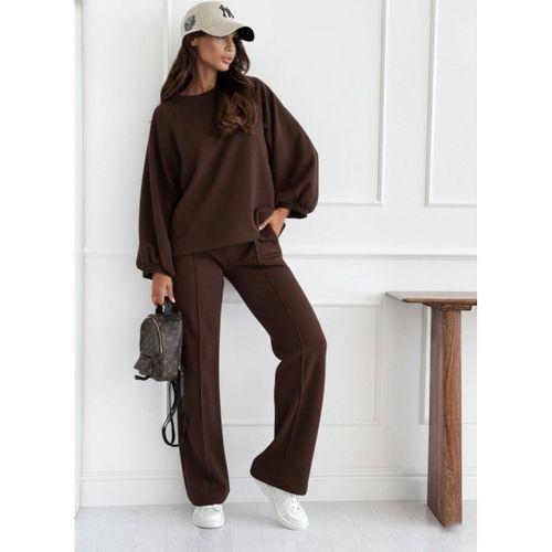 Kadın Uzun Kollu Geniş Kesim Modal Bluz Ve Pantolon Ikili Takım