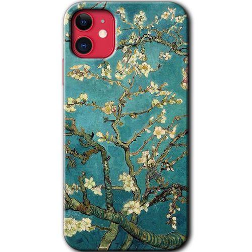 iPhone 11 Kılıf Baskılı Kapak - Almond Blossom +Tam Kaplayan Mat Seramik