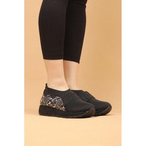 Seyna Siyah Renkli Detaylı Kadın Yürüyüş Ayakkabısı Sneakers