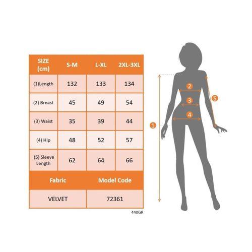 Kadın Uzun Kollu Kruvaze Yaka önünden çapraz Detaylı Uzun Kadife Elbise