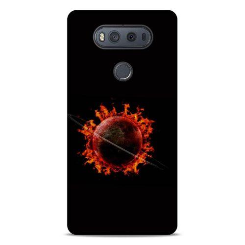 Lopard LG K61 Uyumlu Kılıf FireX (47) Crystal Flex Kılıf Satürn Ateşi