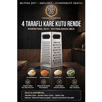 4 Yüzeyli Kare Kutu Rende Sebze Peynir Dilimleyici Öğütücü Mutfak Rendesi 18/10 Paslanmaz Çelik  723474