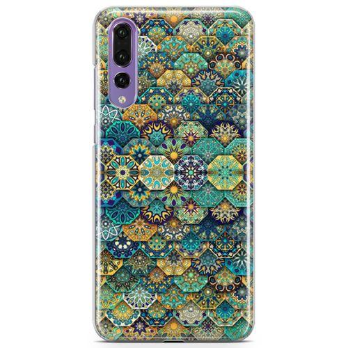 Huawei P20 Pro Kılıf Sekizgen Motifler Arka Kapak Koruma Desenli Full Koruyucu