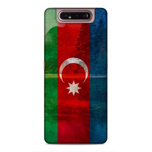 Samsung Galaxy A80 Uyumlu Kılıf Azarbaijan (43) Thin Fit Kılıf Bayrak Manzara