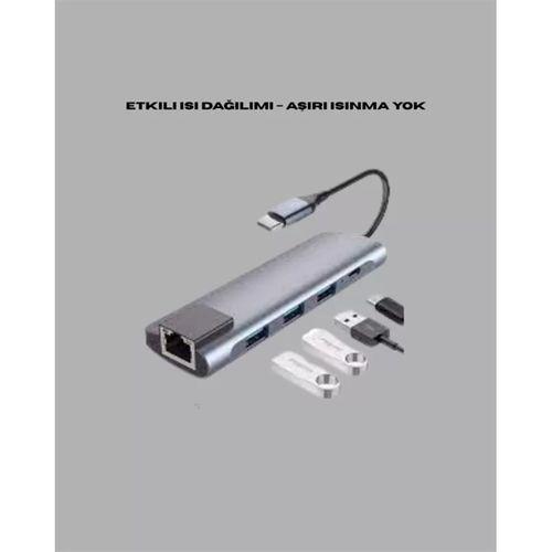 Type‑c Dönüştürücü – 2×usb3.0, Sd/ms, 4k Hdmı & Rj45 İle Profesyonel Kullanım