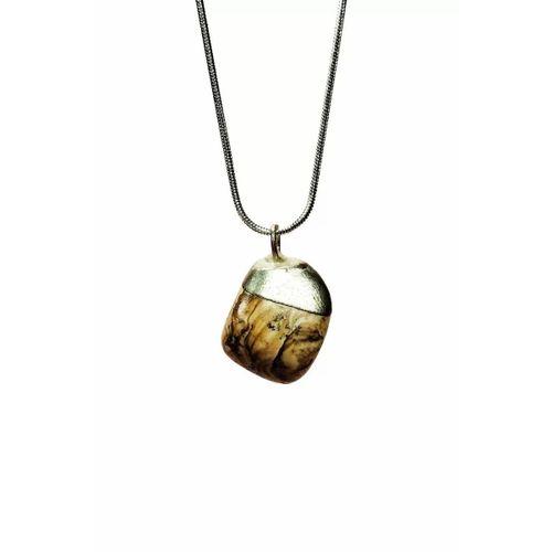 Jasper Doğal Taşı Zincirli El Yapımı Kolye Uç: 2 cm Zincir: 20 cm Kutulu