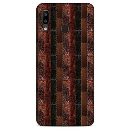 Samsung Galaxy A20 Kılıf Patchwork (8) Baskılı Kılıf Siyah Kahverengi