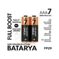 Type-c Şarjlı 800mwh 1.5v Şarj Edilebilir 2’li Aaa İnce Pil - Lityum Iyon Batarya