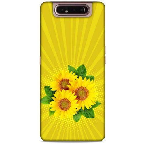 Lopard Samsung Galaxy A80 Uyumlu Kılıf Bahar (16) Kalın Kılıf Ayçiçek