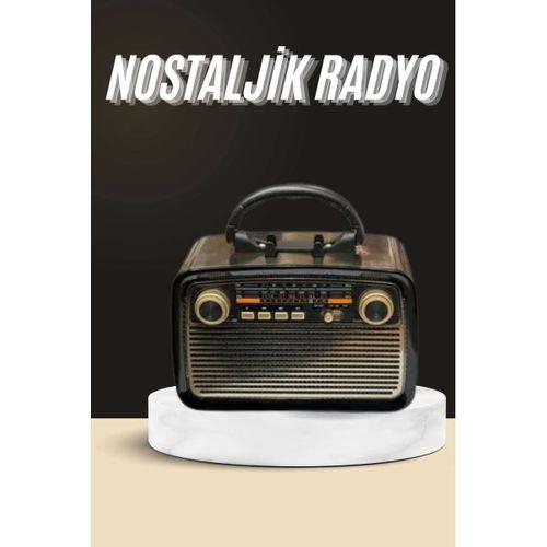 Nostaljik Radyo Bluetooth Bağlantılı Müzik Kutusu Ahşap