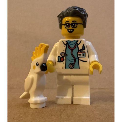 Orjinal Lego Minifigür Doctor with Parrot