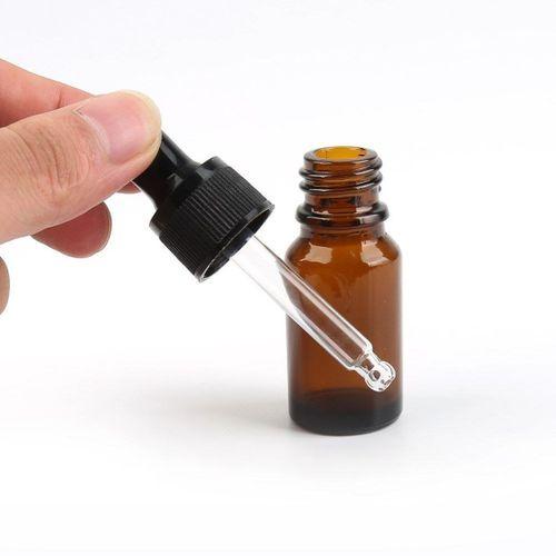 Amber Cam Şişe 10ml Beyaz Kapak Cam Damlalıklı Dereceli