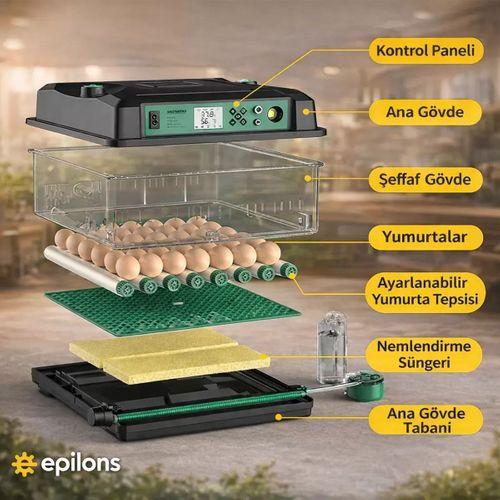 Fx64 Model Tam Otomatik Kuluçka Makinesi Yeni Nesil H.alandırmalı Sulu Sistem