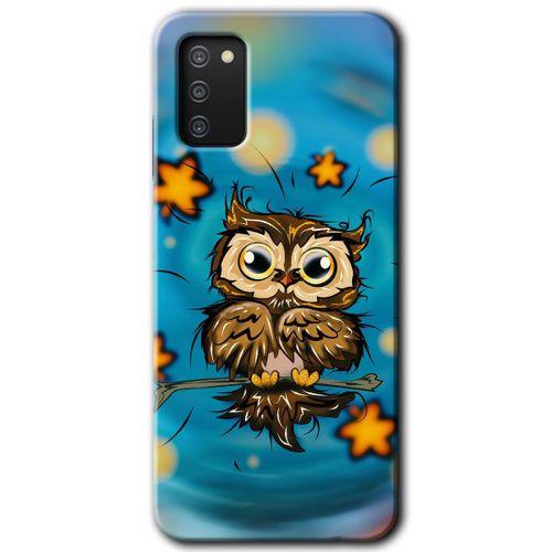 Galaxy A02s Kılıf HD Desen Baskılı Arka Kapak - Owl Bird Stars