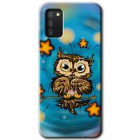 Galaxy A02s Kılıf HD Desen Baskılı Arka Kapak - Owl Bird Stars