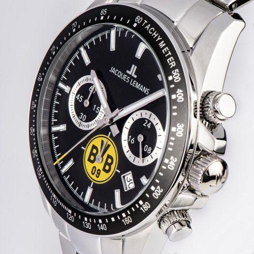 Jacques Lemans JL.BVB-06 Quartz Çelik Gri Siyah Kadran 10 ATM 42 mm Erkek Kol Saati