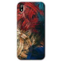 MRCİLETİSİM Huawei Y5 2019 Kılıf HD Desen Baskılı Arka Kapak + Temperli Cam - Karma Boyalar