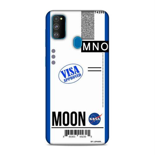 Samsung Galaxy M30S Kılıf Uçak Bileti Moon Arka Kapak Koruma Desenli Full Koruyucu