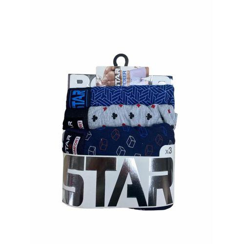 Star 105 Desenli Jakar Erkek  3'lü Kemer Boxer