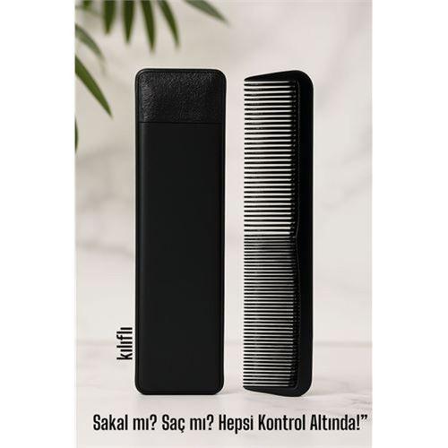 Kılıflı Cep Tarağı – 14 x 3 cm | Kompakt, Şık ve Taşınabilir Erkek Bakım Tarağı