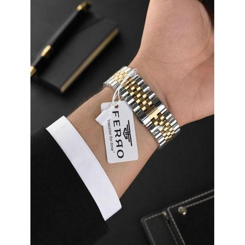 Ferro Premium İtalian Desing Çelik Kordon Nişan Ve Damat Saati 3 Atm Erkek Kol Saati EFM40136-B3