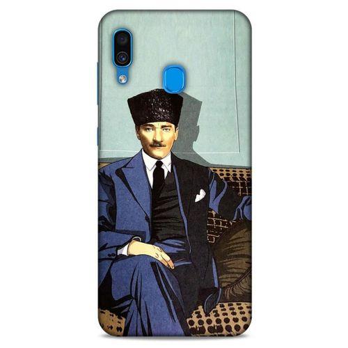 Samsung Galaxy A30 Kılıf Atatürk (48) Bumper Kılıf Yeşil Duvar