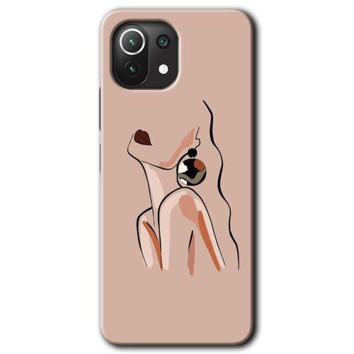 Xiaomi Mi 11 Kılıf HD Desen Baskılı Arka Kapak - Çizim Silüet + Kırılmaz Cam