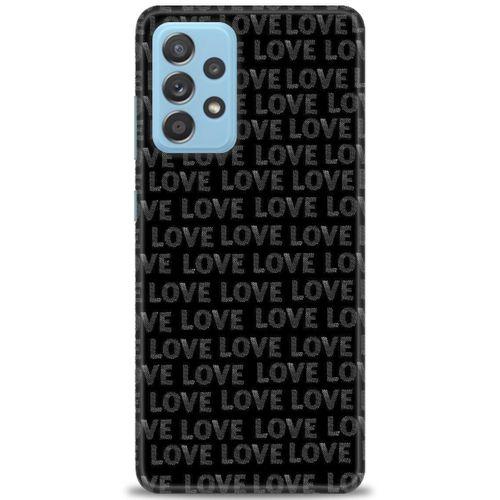 Samsung Galaxy A52s 5G Kılıf HD Baskılı Kılıf - Black Love + Tam Ekran Koruyucu
