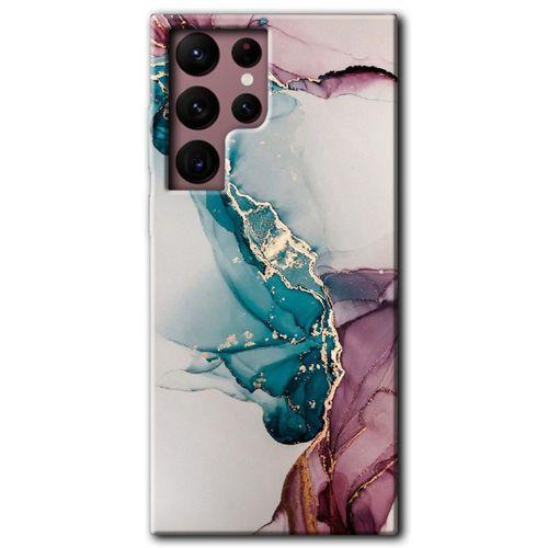 Samsung Galaxy S22 Ultra Kılıf HD Desen Baskılı Arka Kapak - Liquid Mermer