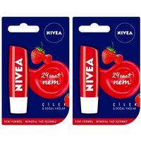 Nivea Lip Care Çilekli Dudak Nemlendirici Lipstick 5.5 ML x 2