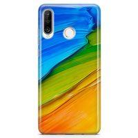 Huawei Nova 4e Kılıf Tempere Arka Kapak Koruma Desenli Full Koruyucu