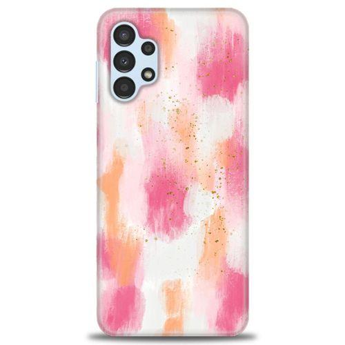 Samsung Galaxy A13 4G Kılıf HD Baskılı Kılıf - Pembe Palet + Tam Ekran Koruyucu
