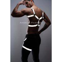 Reflektörlü - Karanlıkta Yansıyan Erkek Göğüs ve Bacak Harness Takım