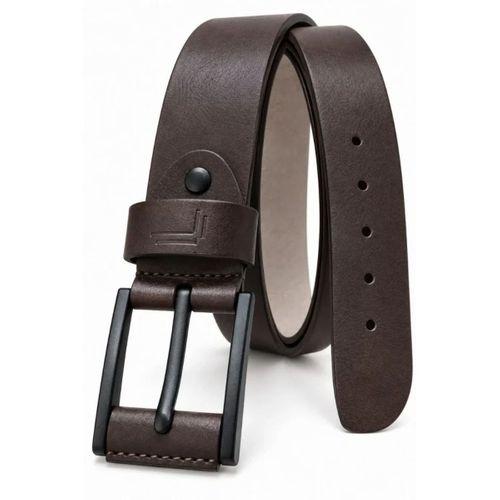 Erkek Koyu Kahverengi 4 Cm Metal Tokalı Kot Ve Kumaş Pantolon Kemeri