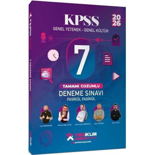 2026 KPSS Genel Yetenek Genel Kültür Fasikül Fasikül 7 Deneme Sınavı Tamamı Çözümlü Yediiklim Yayınları